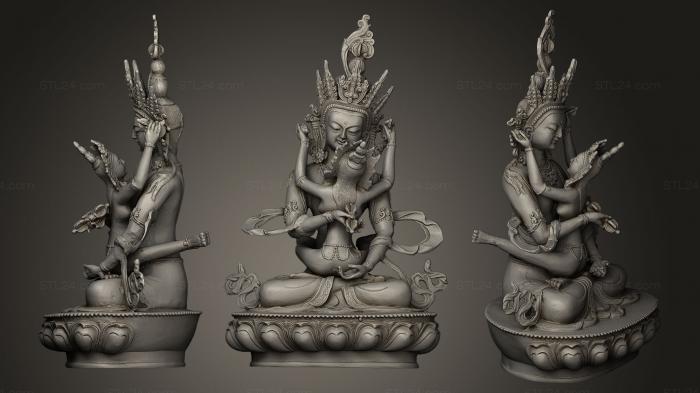 Скульптуры индийские (Сарасвати, STKI_0058) 3D модель для ЧПУ станка